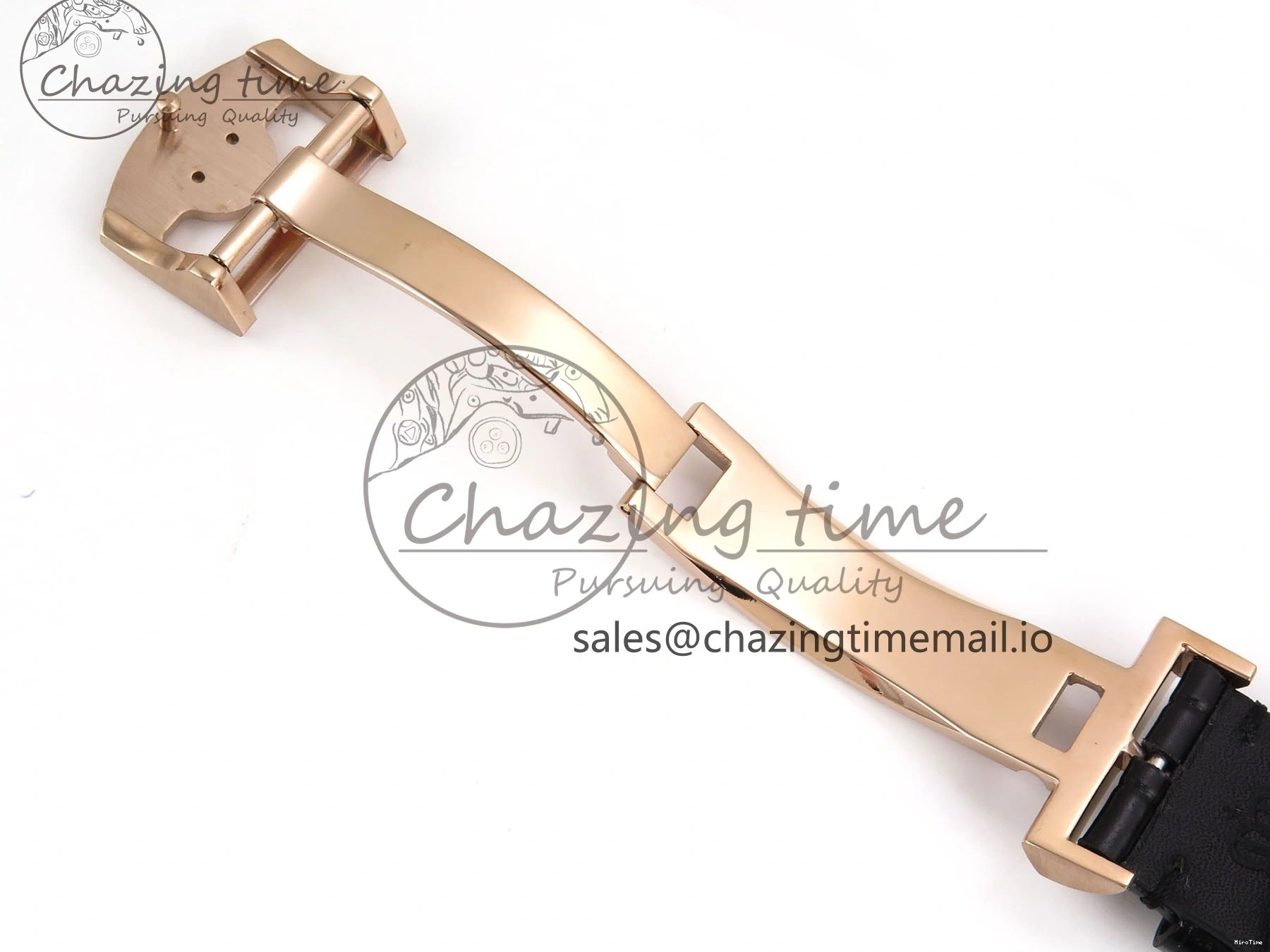 MIROTIME 0110 Portugieser Automatic 42mm RG APSF 1:1 Best Edition Black Dial on Black Leather Strap A Original 7007